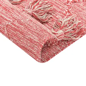 Cotton Area Rug 140 x 200 cm Red NIGDE