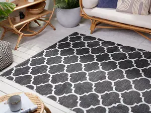 Reversible Area Rug 160 x 230 cm Black and White ALADANA