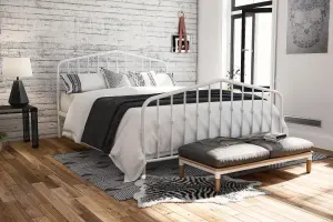 Bushwick Metal Bed White, King