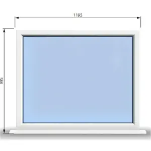 1195mm (W) x 995mm (H) PVCu StormProof Window - 1 Non Opening Window - Toughened Safety Glass - White