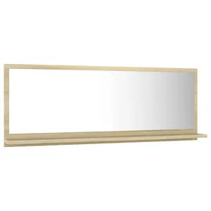 Dorlene Framed Wall Mounted Bathroom Mirror Sonoma Oak / 60 cm