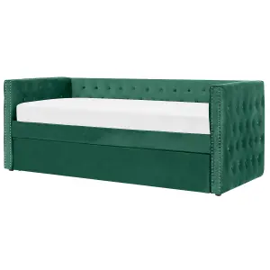 Velvet EU Single Trundle Bed Green GASSIN