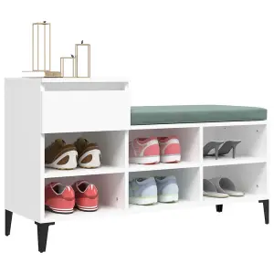 Berkfield Shoe Cabinet White 102x36x60 cm Engineered Wood