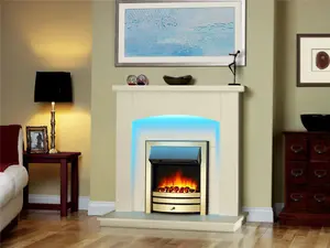 Roxby Electric Fire - Brass with 35mm Spacer Kit