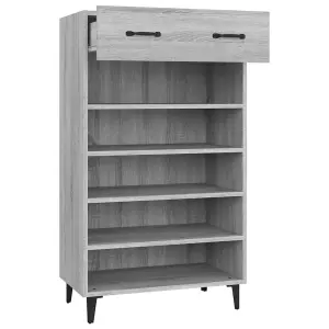 Berkfield Shoe Cabinet Grey Sonoma 60x35x105 cm Engineered Wood