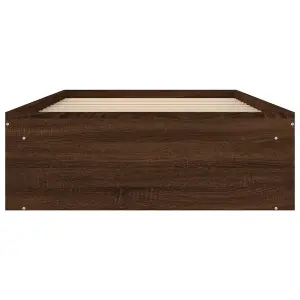 Berkfield Bed Frame without Mattress Brown Oak 90x190 cm Single