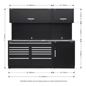 Sealey Premier 2.3m Storage System - Stainless Worktop APMSCOMBO4SS