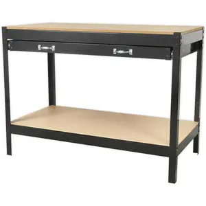 Heavy Duty 1.2m x 0.6m Workbench with Steel Frame and Storage Solutions