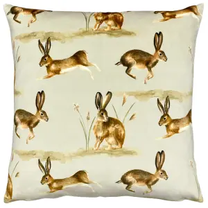 Evans Lichfield Country Running Hares Feather Filled Cushion