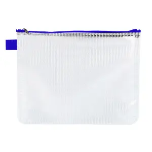 Tiger Stationery A5 Tuff Bag Transparent/Blue (23 x 17.5cm)