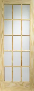 Internal Clear Pine SA77 Door with Clear Glass (15 Light)  - 1981 x 686 x 35mm (27")