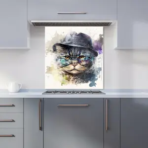 Selkirk Rex Cat Splashart Premium Glass Kitchen Splashback W900mm x H750mm