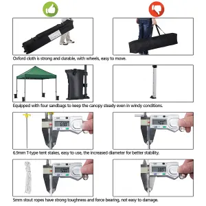 Yaheetech Dark Green 3x3m Heavy Duty Pop Up Gazebo