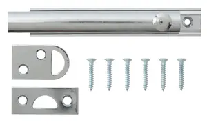 Smith & Locke Chrome-plated Silver Chrome effect Brass Flush Surface Door bolt N269 (L)100mm (W)15mm