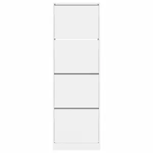 Shoe Cabinet with 4 Flip-Drawers White 60x34x187.5 cm