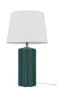 GoodHome Nuneaton Straight Green & white Antique brass effect Table lamp