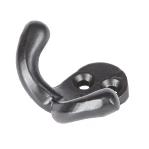 Hammer & Tongs - Double Coat Hook - W50mm x H35mm - Black