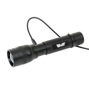 LED Torch Wolf 5w 400 Lumens Zoom Spotlight CREE Rechargeable Light Heavy Duty Aluminium