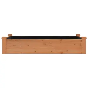 Berkfield Garden Raised Bed with Liner Brown 120x60x25 cm Solid Wood Fir