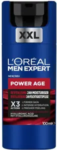 L'oreal Men Expert Power Age Moisturiser, Hydrating & Revitalising Hyaluronic Acid Moisturiser For Men, Designed For Ageing, Dry & Dull Skin 100Ml, 1