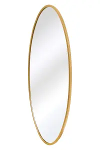 MirrorOutlet The Ovale Gold Metal Framed Oval Wall Mirror 200cm x 112cm