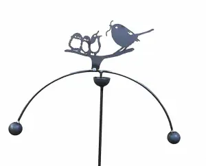 Birds Feeding Wind Rocker Double Bare Metal/Ready to Rust - Steel - L66 x H148.5 cm