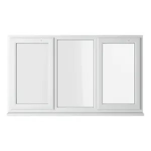 Lacerta Double glazed Window LH & RH Side Hung Fixed Centre White Clear Glazed 1770 x 1040mm