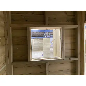 10 x 10 Wooden CORNER Pressure Treated Garden Shed / Workshop + Windows  (10' x 10' / 10ft x 10ft) (10x10)