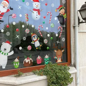 Walplus Xmas Friends Winterland Window Clings Rooms Décor