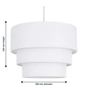 First Choice Lighting White 3 Tier Ceiling Light Shade