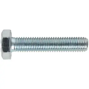 25 Pack M10 x 50mm Zinc Plated HT Setscrews - Grade 8.8 Fully Threaded DIN 933