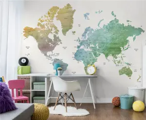 Arthouse World Map Wall Mural