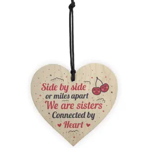 Red Ocean SISTER Friendship Gifts Handmade Wooden Hanging Heart Plaque Birthday Christmas Gift Keepsake