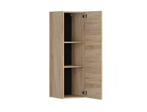 Tall Wall Cabinet Storage Unit Black Handle Living Room Sonoma Oak Fever