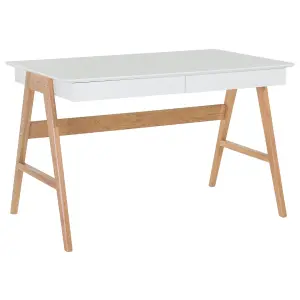 Home Office Desk with Storage White SHESLAY