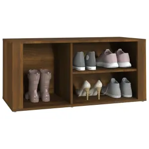 Berkfield Shoe Cabinet Brown Oak 100x35x45 cm Engineered Wood