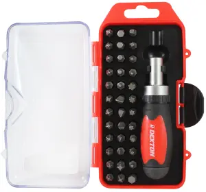 Dekton 37pc Stubby Ratchet Screwdriver And Bit Set