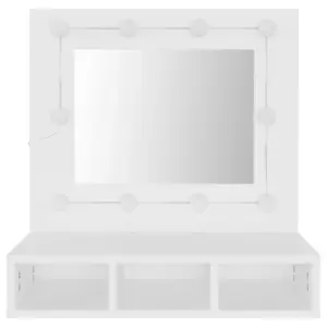 Berkfield Mirror Cabinet with LED White 60x31.5x62 cm