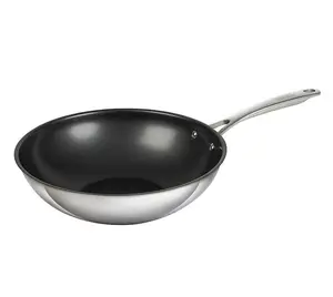 Kuhn Rikon Allround Stainless Steel Non-Stick Wok, 28cm