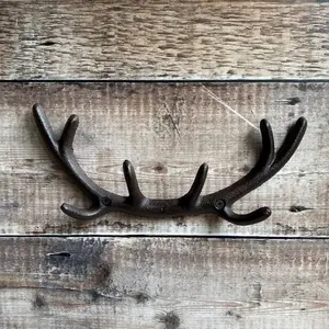 Cast Iron Antler Decorative Wall Hook Rack