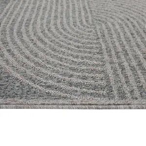 Silver Indoor Outdoor Washable Weather Resistant Rug 80cm x 150cm