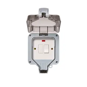 Litecraft IP66 Grey Outdoor Fused Switch Spur with Neon Indicator