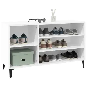 Berkfield Shoe Cabinet White 102x36x60 cm Engineered Wood