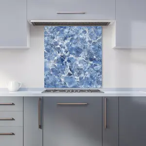 Coastal Blue Quartz Effect Premium Glass Kitchen Splashback W600mm x H600mm