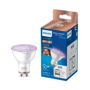 Philips WiZ GU10 50W LED Cool white, RGB & warm white Reflector Dimmable Light bulb