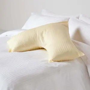 Homescapes Pastel Yellow Egyptian Cotton Super Soft V Shaped Pillowcase 330 TC