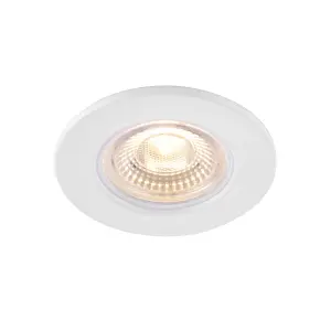 GoodHome Hodgkin Matt White Fixed LED Fire-rated Warm white Downlight IP65