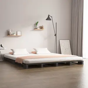 Berkfield Pallet Bed Grey 200x200 cm Solid Wood Pine