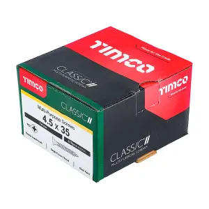 TIMCO Classic Multi-Purpose Countersunk Gold Woodscrews - 4.5 x 35 (200pcs)