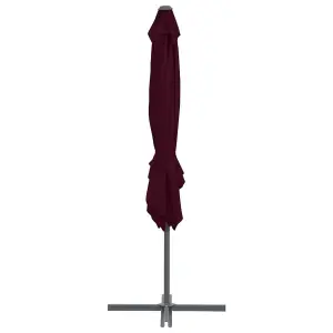 Berkfield Cantilever Umbrella with Steel Pole Bordeaux Red 250x250 cm